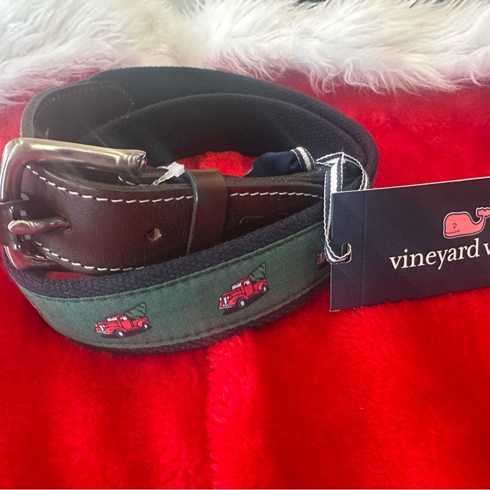 Vineyard Vines Holiday Christmas Belt 34 NWT